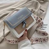Vvsha - Contrast color Leather Crossbody Bags For Women 2024 Travel Handbag Fashion Simple Shoulder Messenger Bag Ladies Cross Body Bag