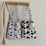 Vvsha - Korean Style Chic Casual Tote Bag Leopard High-Capacity Shoulder Bag Ladies Canvas Bag New Shopping Bag Student Print Handbag