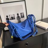 Vvsha - New Nylon Cloth Shoulder Bags Vintage Solid Color Hobos Bag Casual Large Capacity Diagonal Bag Fashion Versatile Women Handbag
