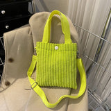 Vvsha - Mini Tote Bag Women Corduroy Zipper Shoulder Bag Spring Summer New Fashion Handbag Single Shoulder Bag Crossbody Small