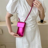 Vvsha - New Women Bag Leather Wallets Solid Color Shoulder Bag Cell Phone Purse Lady Crossbody Handbag Female Money Bags Messenger Pouch