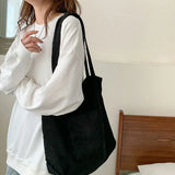 Vvsha - 2024 New Women's Corduroy Tote Bag Large Shoulder Hobo Bags Casual Handbags Large Capacity Female Shopping Work Commuting Bag