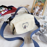 Vvsha - Small Women Canvas Shoulder Bags Korean Cartoon Print Fashion Mini Cloth Handbags Phone Crossbody Bag for Cute Girl 2024 Purse