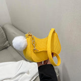 Vvsha - Fashion Women Handbag Solid Color Casual Mini Underarm Bag Female Chain Shoulder Pouch Hot Sale Ladies Leather Tote Bag
