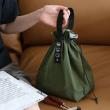 Vvsha Lunch Bag Canvas Drawstring Thermal Insulation and Cold Storage High Capacity Camping Student Office Worker