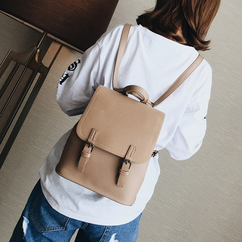 New Women Backpack Contrast Color Fashion Shoulder Sac Female School Bags Large Capacity PU Leather Backpacks Travel Bag 927