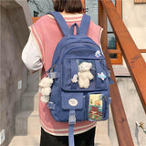 Vvsha Cute Girls Backpack Women Large Capacity Ins Simple School Bags For Teens Female Korean Harajuku School Student Bookbag Ladies 1130