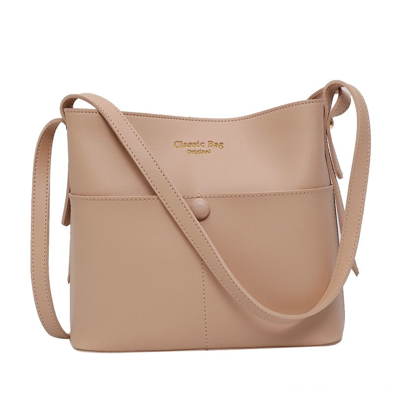 Christmas Gift High Quality Casual Buckets Shoulder Bags for Women 2021 Designer Ladies Luxury Soft Pu Leather Large Capacity Crossbody Bag