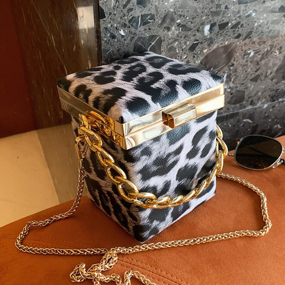 Christmas Gift Mini Box Tote bag 2021 Fashion New High quality PU Leather Women's Designer Handbag Contrast color Chain Shoulder Messenger Bag