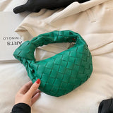 Christmas Gift Woven Small Tote bag 2021 Summer New High-quality Soft PU Leather Women's Designer Handbag Luxury brand Hand bag Phone Purses