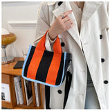 Christmas Gift Mini Color Contrast Canvas Bags for Women Shoulder Bag Brand Designer Small Tote Patchwork Women's Handbag Crossbody Bag 2021