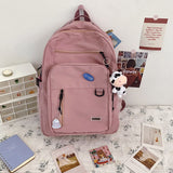 Large Capacity Waterproof Nylon Women Backpack Solid Color School A4 Book Backpacks for Teenage Girls Female Laptop Backpacks