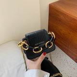 Elegant Female Mini Tote bag 2021  New Quality Leather Women's Designer Handbag Crocodile pattern Chain Shoulder Messenger Bag