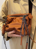 Vintage Fashion Female Tote Chain 2021 New High Quality PU Leather Women's Designer Handbag High capacity Shoulder Messenger Bag
