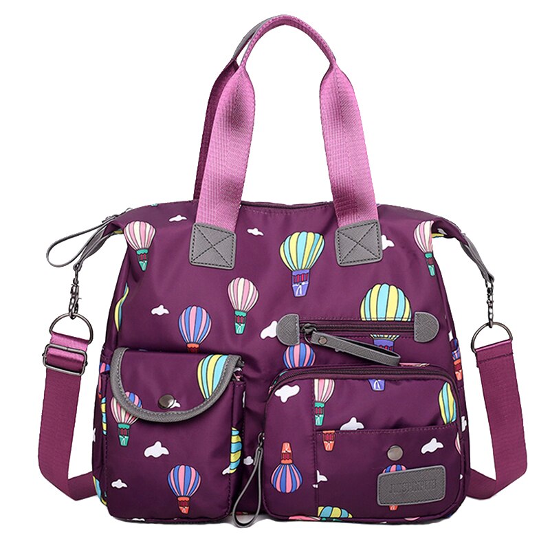 Casual Nylon Crossbody Bags Women Messenger Bags Shoulder Bag Female Handbag Zipper Decoration Ladies Printing Messenger Bags