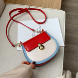 PU Leather Contrast Color Crossbody Bags For Women 2020 Fashion Small Shoulder Bag Female Handbags And Purses LadiesTravel Bags