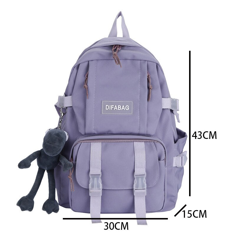 Back to College DIEHE Waterproof Nylon Women Backpack Female Large Capacity Backpack Unisex Schoolbag Laptop Backpacks Travel Mochila Back Pack