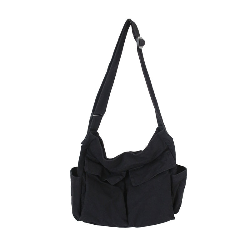 Vvsha Women's School Messenger Bags For Women Shoulder Ladies Designer Handbag Solid Large Capacity Casual Canvas Shoulder Female Bags
