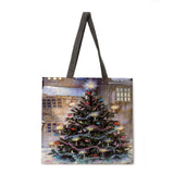 Christmas tree print bag ladies leisure handbag ladies shoulder bag foldable shopping bag fashion beach bag handbag