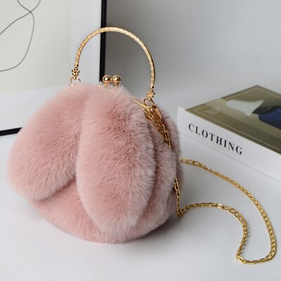 Christmas Gift DORANMI Soft Fur Rabbite Handbag Women's Bag 2021 Luxury Brand Designer Top-handle Bags Female Shoulder Bag Messenger Bolso B696