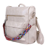 Vvsha Backpack Retro Large Capacity Women Fashion School Bags PU Leather Zipper Solid Color Shoulder Bags Mochila Feminina
