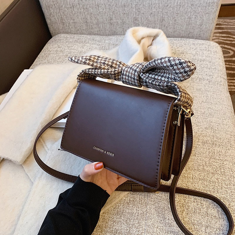 с доставкой 2021Retro Women Shoulder Bags Bowknot Designer Brand Luxury Handbags Pu Leather Crossbody Messenger Bag Large Purse