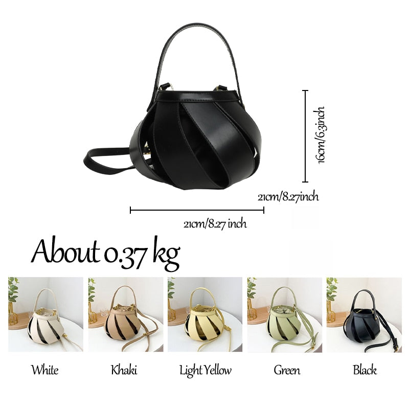 Luxury High Quality leather Hollow out Shoulder Bag for Women 2021 New Handbags Summer Fashion bucket Crossbody Bags Sac A Main