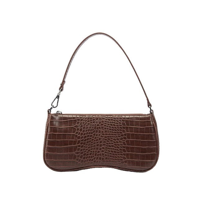 Vvsha Vintage Alligator Baguette Bag For Women PU Leather Shoulder Bag New Fashion Armpit Bag Lady Crossbody Bag bolso