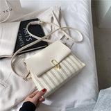 Christmas Gift Strip Design Small PU Leather Crossbody Shoulder Bags For Women 2021 Summer Simple Handbags And Purses Female Travel