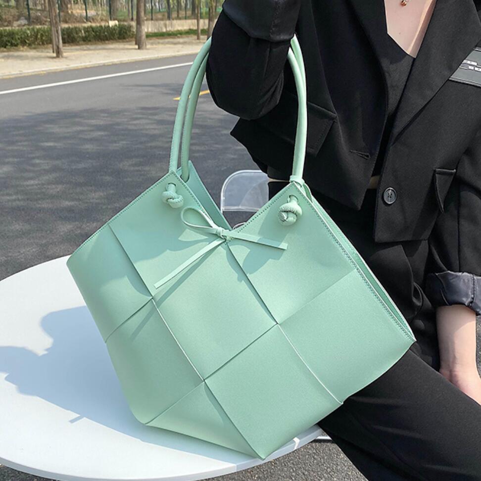 Vvsha Weave Casual Large Tote bag 2022 New High quality PU Leather Women's Designer Handbag High capacity Shoulder Bags Underarm bag