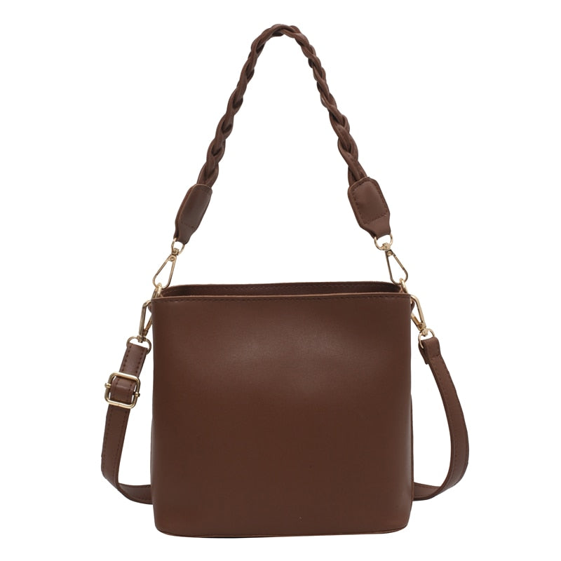 OLSITTI Fashion Solid Color PU Leather Shoulder Bucket Bags for Women 2020 New Casual Crossbody Bag Designer Handbag Sac A Main