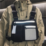 Men Chest Rig Bag Tactical Hip-hop Chest Bag Reflective Men Functional Vest Pack Male Waist Bags Abdomon Pack