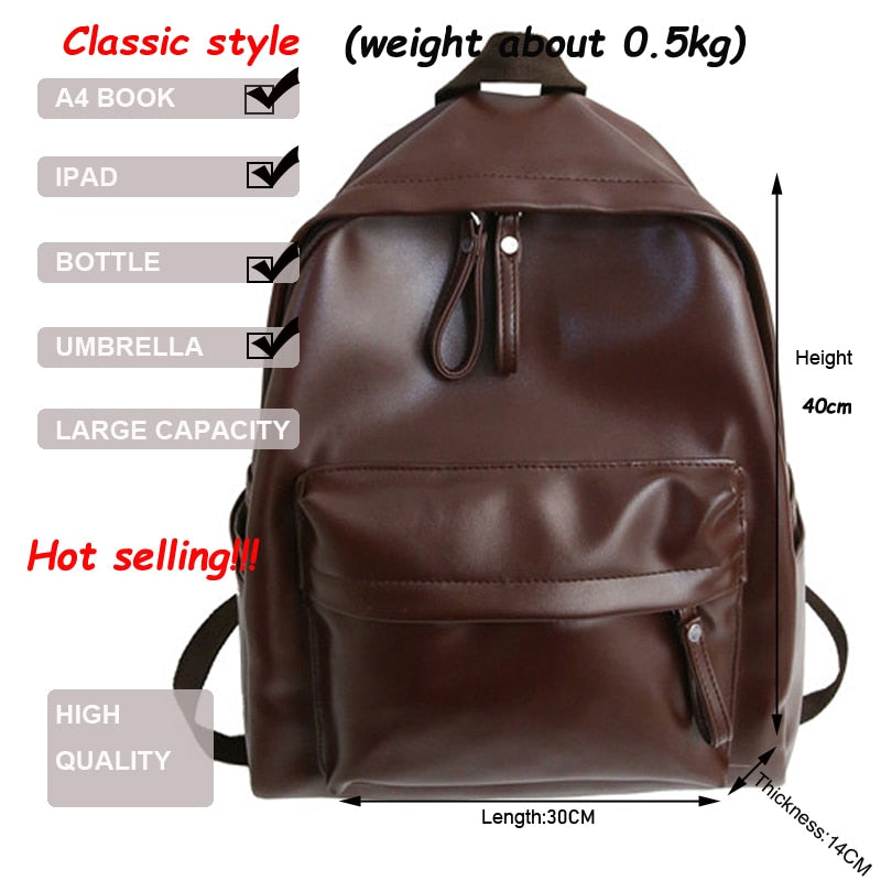 Back to College DIEHE Fashion Backpack High Quality PU Leather Women's Backpack For Teenage Girls School Shoulder Bag Bagpack Mochila backpack