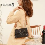FOXER Small Handbags Brand Vintage Women Shoulder Bags PVC Leather Fashion LOGO Ladies Crossbody Bags Casual Soft Female Purse