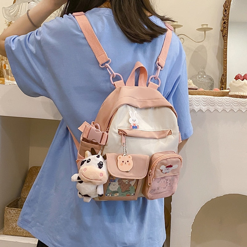 Christmas Gift Cute small girls backpack Fashion candy colored young girl outing backpack Contrasting color design mini student schoolbag 2021