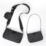 Vintage Printing Handbag 3-IN-1 Fashion Brand Messenger Bags for Women Pu Leather Crossbody Bag Lady Small Purse Handbag Totes 928