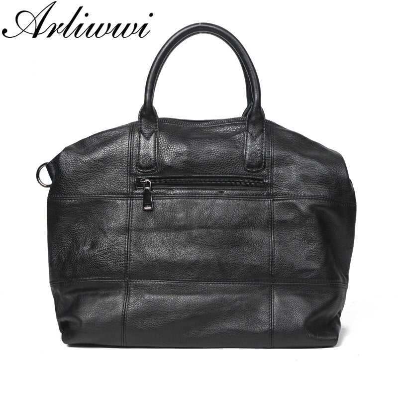 Arliwwi Large Capacity Female 100% Real Leather Tote Handbags Soft Genuine Cow Leather Big Messenger Bags For Women New GS04