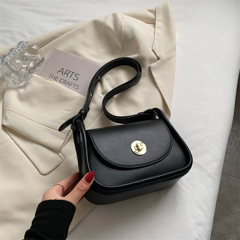 с доставкой Small PU Leather Crossbody Shoulder Bags with Short Handle for Women 2021 Winter Branded Designer Handbags Purses