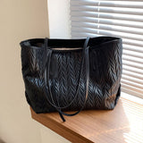 Christmas Gift Large Black Women's Bag 2021 New Casual Pure Color Shoulder Bags Vintage Designer Handbags Flap Luxury Soft Leather Tote Bag Sac