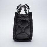 Christmas Gift Brand Designer Padded Bag for Women Shopper Crossbody Bags Large Capacity Wide Shoulder Strap Female Tote Handbags Nylon Black