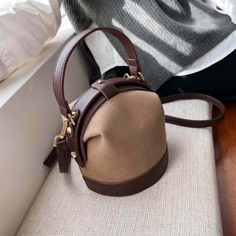 Christmas Gift Vintage Fashion Female Tote Bucket Bag 2021 New Quality Matte Leather Women's Designer Handbag Travel Shoulder Messenger bag