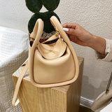 Solid Color PU Leather Bucket Bags For Women 2021 Summer Simple Ladies Crossbody Shoulder Handbags Lady Fashion bags