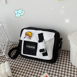 Christmas Gift Cute Canvas Female 2021 New One-shoulder Small Square Bag Wild Hit Color Student Messenger Multi-function Mobile Phone Package