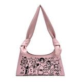 Christmas Gift Cartoon Graffiti Underarm Bag Female 2020 New Fashion Portable Bag Soft Leather Shoulder Bag For Women Quality Tote