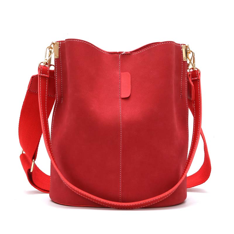 Vvsha Casual Bucket Bags for Women Shoulder Bag Solid pattern Quality Pu Leather Messenger Bag Big Tote Popular Style