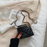 Mini Chain Strap Small Handbags For Women Designer Trend Pu Leather Shoulder Bag Solid Color Female Bucket Bag Mini Bag