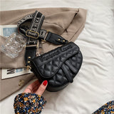 Christmas Gift Vvsha Wide Strap Quilted Saddle Shoulder Crossbody Bags For Women Brand Designer Luxury Small Ladies Purses And Handbags