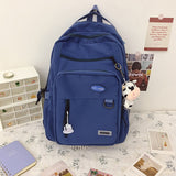 Large Capacity Waterproof Nylon Women Backpack Solid Color School A4 Book Backpacks for Teenage Girls Female Laptop Backpacks