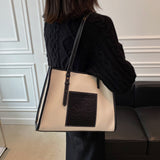 Christmas Gift Female Large Simple Tote Bag Panelled Designer Women's Bag Trending Leather Shoulder Bags 2021 Fashion Travel Shopping Handbags