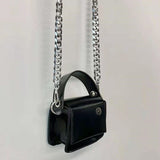 Graduation Gift Women's Mini Wallet Luxury Handbags Simple Fashion Female Flap Shoulder Messenger Bags Cool Girls's Black Chain Crossbody Bag